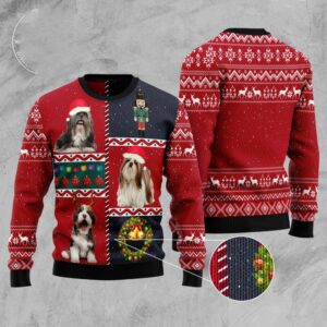 Shih Tzu Vintage Ugly Christmas Sweater, Christmas…
