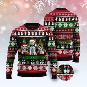 Siberian Husky Group Beauty Ugly Christmas Sweater,…