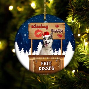 Siberian Husky Kissing Booth Christmas Ornament, Christmas…