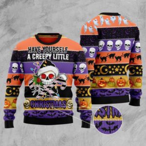 Skull Creepy Christmas Ugly Christmas Sweater, Christmas…