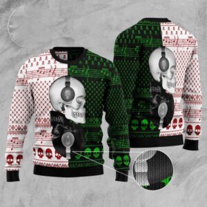 Skull Yinyang Ugly Christmas Sweater, Christmas Sweater,…