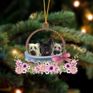 Skye Terrier Dogs In The Basket Ornament,…