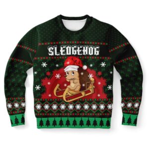 Sledgehog Ugly Christmas Sweater, Christmas Sweater, Ugly…