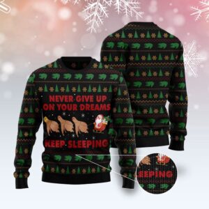 Sloth Keep Sleeping Ugly Christmas Sweater, Christmas…