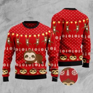 Sloth Lover Ugly Christmas Sweater, Christmas Sweater,…