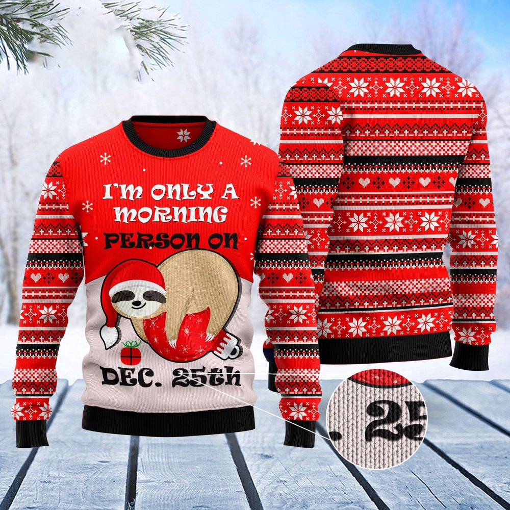 Sloth Morning Ugly Christmas Sweater, Christmas Sweater, Ugly Sweater, Funny Xmas Sweaters Sloth Morning Ugly Christmas Sweater, Christmas Sweater, Ugly Sweater, Funny Xmas Sweaters