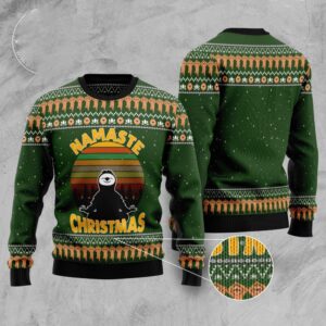 Sloth Namaste Ugly Christmas Sweater, Christmas Sweater,…
