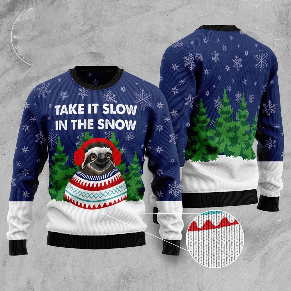 Sloth Take It Slow In The Snow Ugly Christmas Sweater, Christmas Sweater, Ugly Sweater, Funny Xmas Sweaters Sloth Take It Slow In The Snow Ugly Christmas Sweater, Christmas Sweater, Ugly Sweater, Funny Xmas Sweaters