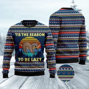 Sloth Tis The Season Ugly Christmas Sweater,…