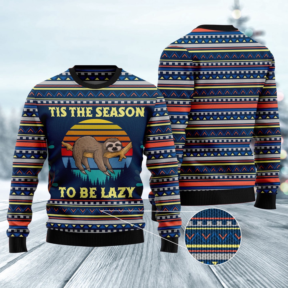 Sloth Tis The Season Ugly Christmas Sweater, Christmas Sweater, Ugly Sweater, Funny Xmas Sweaters Sloth Tis The Season Ugly Christmas Sweater, Christmas Sweater, Ugly Sweater, Funny Xmas Sweaters