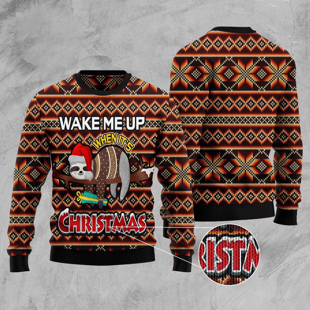 Sloth Wake Me Up When It’S Christmas Ugly Christmas Sweater, Christmas Sweater, Ugly Sweater, Funny Xmas Sweaters Sloth Wake Me Up When It’S Christmas Ugly Christmas Sweater, Christmas Sweater, Ugly Sweater, Funny Xmas Sweaters