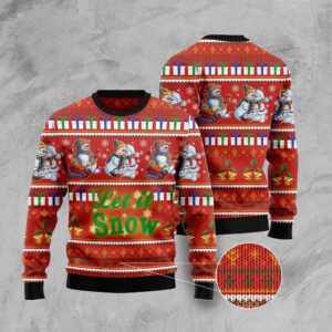 Snowman Let It Snow Ugly Christmas Sweater,…