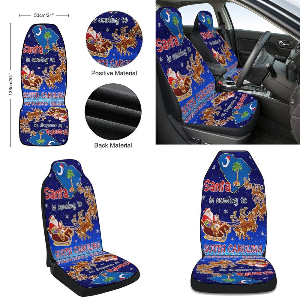 South Carolina Christmas Santa Is Coming To South Carolina Seat Cover Cars, Christmas Car Seat Cover, Car Seat Cover South Carolina Christmas Santa Is Coming To South Carolina Seat Cover Cars, Christmas Car Seat Cover, Car Seat Cover