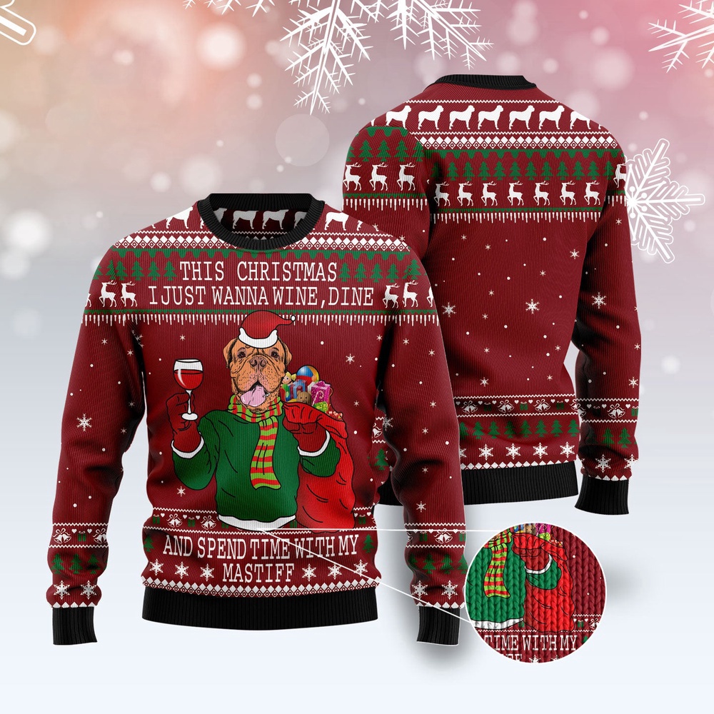 Spend Time With My Mastiff Ugly Christmas Sweater, Christmas Sweater, Ugly Sweater, Funny Xmas Sweaters Spend Time With My Mastiff Ugly Christmas Sweater, Christmas Sweater, Ugly Sweater, Funny Xmas Sweaters