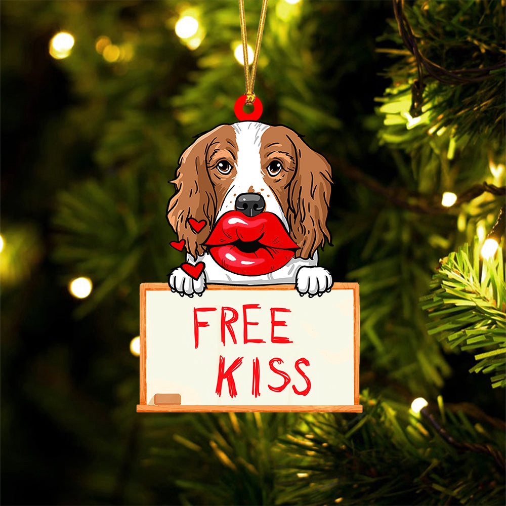 Springer-Spaniel Free Kiss Christmas Ornament, Christmas Ornament, Dog Ornament, Xmas Dog Ornaments Springer-Spaniel Free Kiss Christmas Ornament, Christmas Ornament, Dog Ornament, Xmas Dog Ornaments