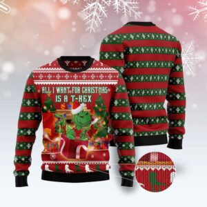 T-Rex Christmas’S Gift Ugly Christmas Sweater, Christmas…