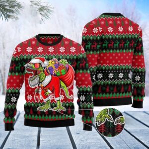 T-Rex Santa Christmas Ugly Christmas Sweater, Christmas…
