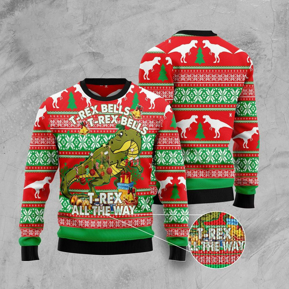 T-Rex Tree Christmas Ugly Christmas Sweater, Xmas Tree Sweater, Christmas Sweater T-Rex Tree Christmas Ugly Christmas Sweater, Xmas Tree Sweater, Christmas Sweater