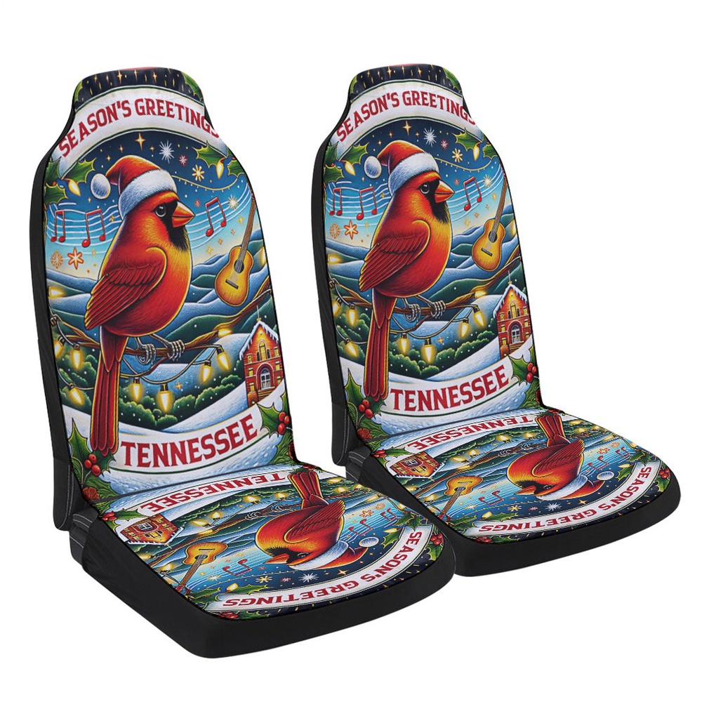 Tennessee Christmas Cardinal Season Greetings Merry Christmas Seat Cover Cars, Christmas Car Seat Cover, Car Seat Cover Tennessee Christmas Cardinal Season Greetings Merry Christmas Seat Cover Cars, Christmas Car Seat Cover, Car Seat Cover