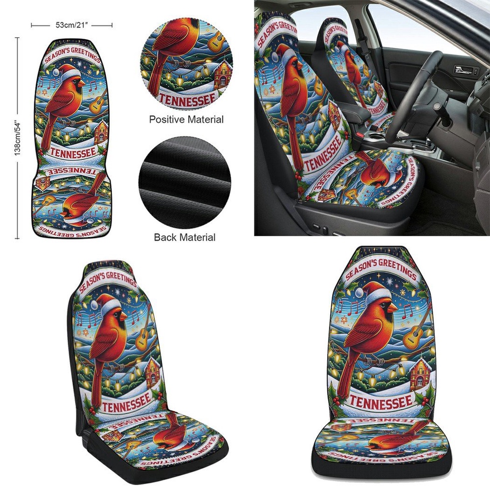 Tennessee Christmas Cardinal Season Greetings Merry Christmas Seat Cover Cars, Christmas Car Seat Cover, Car Seat Cover Tennessee Christmas Cardinal Season Greetings Merry Christmas Seat Cover Cars, Christmas Car Seat Cover, Car Seat Cover