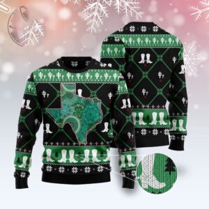 Texas Usa Symbols Pattern Ugly Christmas Sweater,…