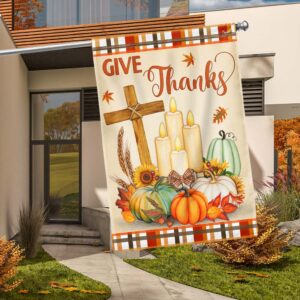 Thanksgiving Fall Flag Give Thanks Jesus Christ Cross Pumpkins Thanksgiving Flag Halloween Flag Halloween Garden Flags Halloween House Flags 1 zsjyvk.jpg