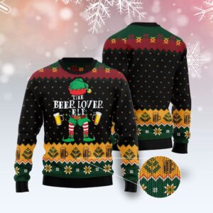 The Beer Lover Elf Ugly Christmas Sweater,…