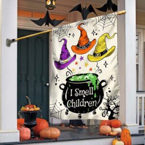 Three Witches Halloween I Smell Children Flag,…