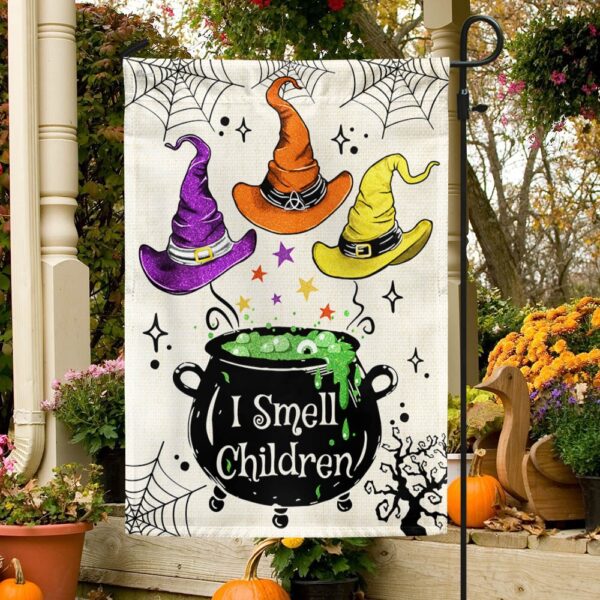 Three Witches Halloween I Smell Children Flag, Halloween Flag, Halloween Garden Flags, Halloween House Flags