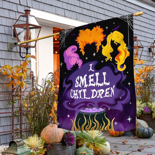 Three Witches Halloween I Smell Children Flag MLN541F – Flagwix, Halloween Flag, Halloween Garden Flags, Halloween House Flags