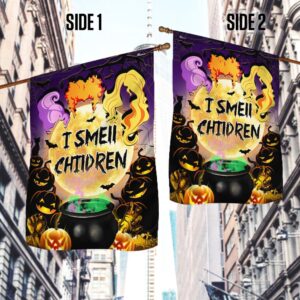 Three Witches Halloween I Smell Children Hocus Pocus Halloween Flag Halloween Flag Halloween Garden Flags Halloween House Flags 3 ge577i.jpg