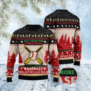 Time For Baseball Ugly Christmas Sweater, Christmas…