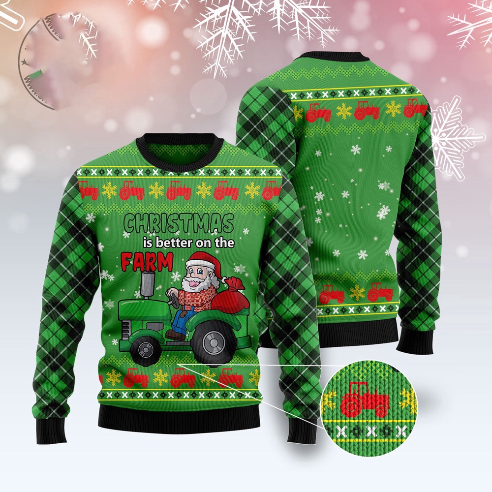 Tractor Santa Ugly Christmas Sweater, Christmas Sweater, Ugly Sweater, Funny Xmas Sweaters Tractor Santa Ugly Christmas Sweater, Christmas Sweater, Ugly Sweater, Funny Xmas Sweaters