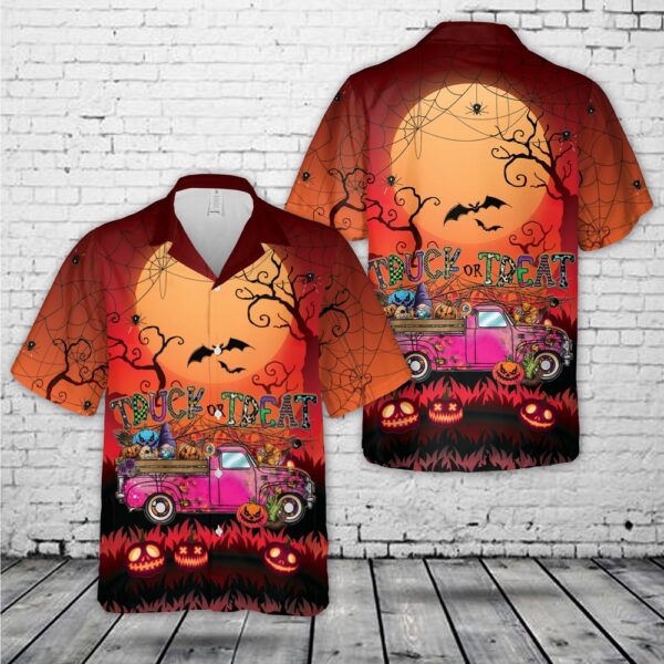 Truck Or Treat Happy Halloween Hawaiian Shirt, Halloween Hawaiian Shirt, Horror Hawaiian Shirt