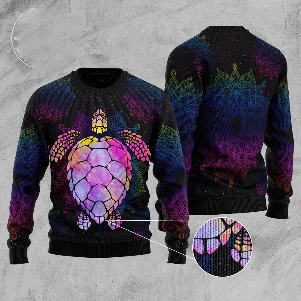 Turtle Purple Mandala Ugly Christmas Sweater, Christmas Sweater, Ugly Sweater, Funny Xmas Sweaters Turtle Purple Mandala Ugly Christmas Sweater, Christmas Sweater, Ugly Sweater, Funny Xmas Sweaters