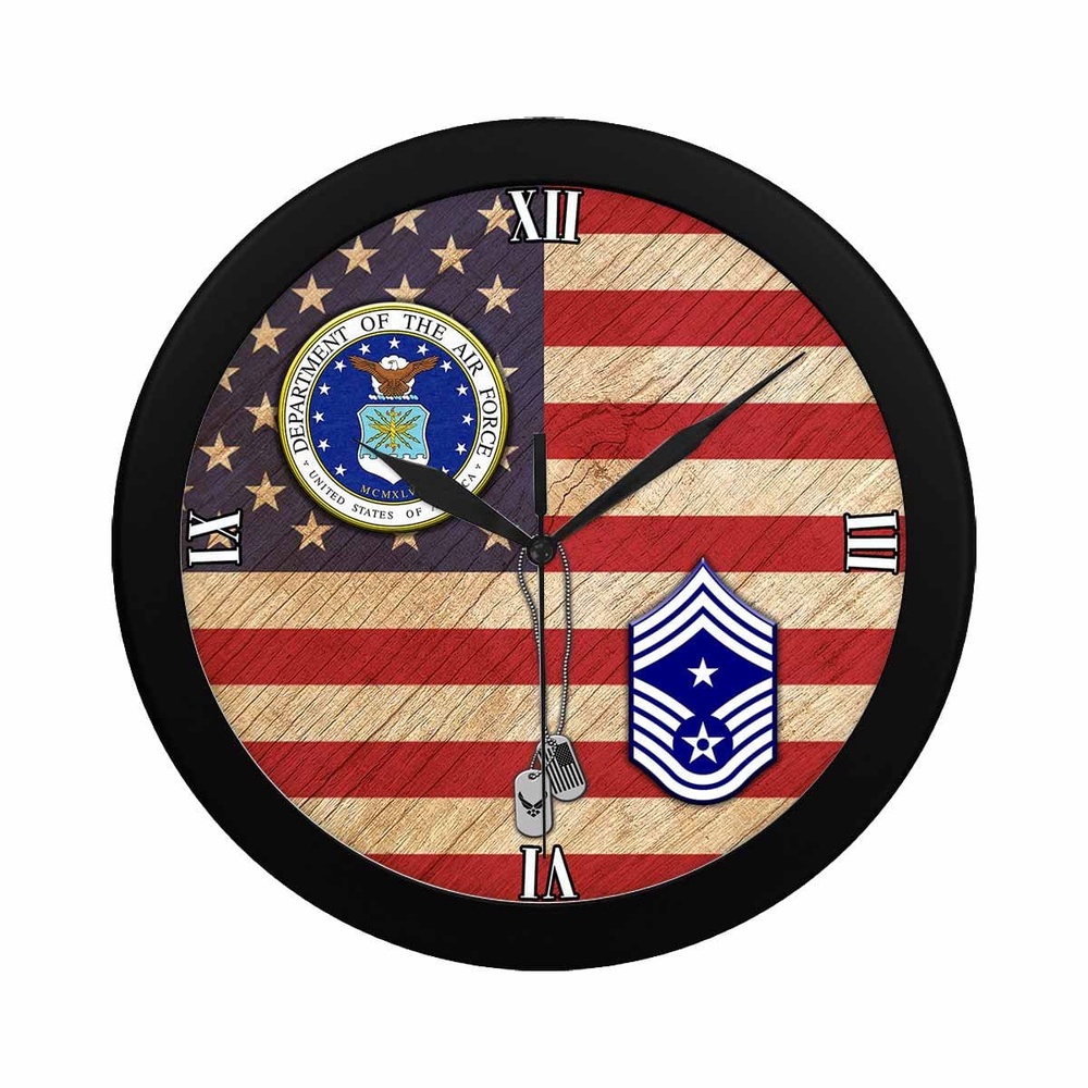 US Air Force E-9 Command Chief Master Sergeant CCM E9 Wall Clock, Military Clocks, 24 Hour Clocks US Air Force E-9 Command Chief Master Sergeant CCM E9 Wall Clock, Military Clocks, 24 Hour Clocks