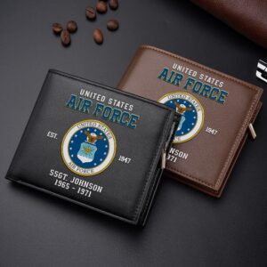 US Air Force Military Men Wallet Custom Name And Year, US Military Men Wallet, Veteran Wallet