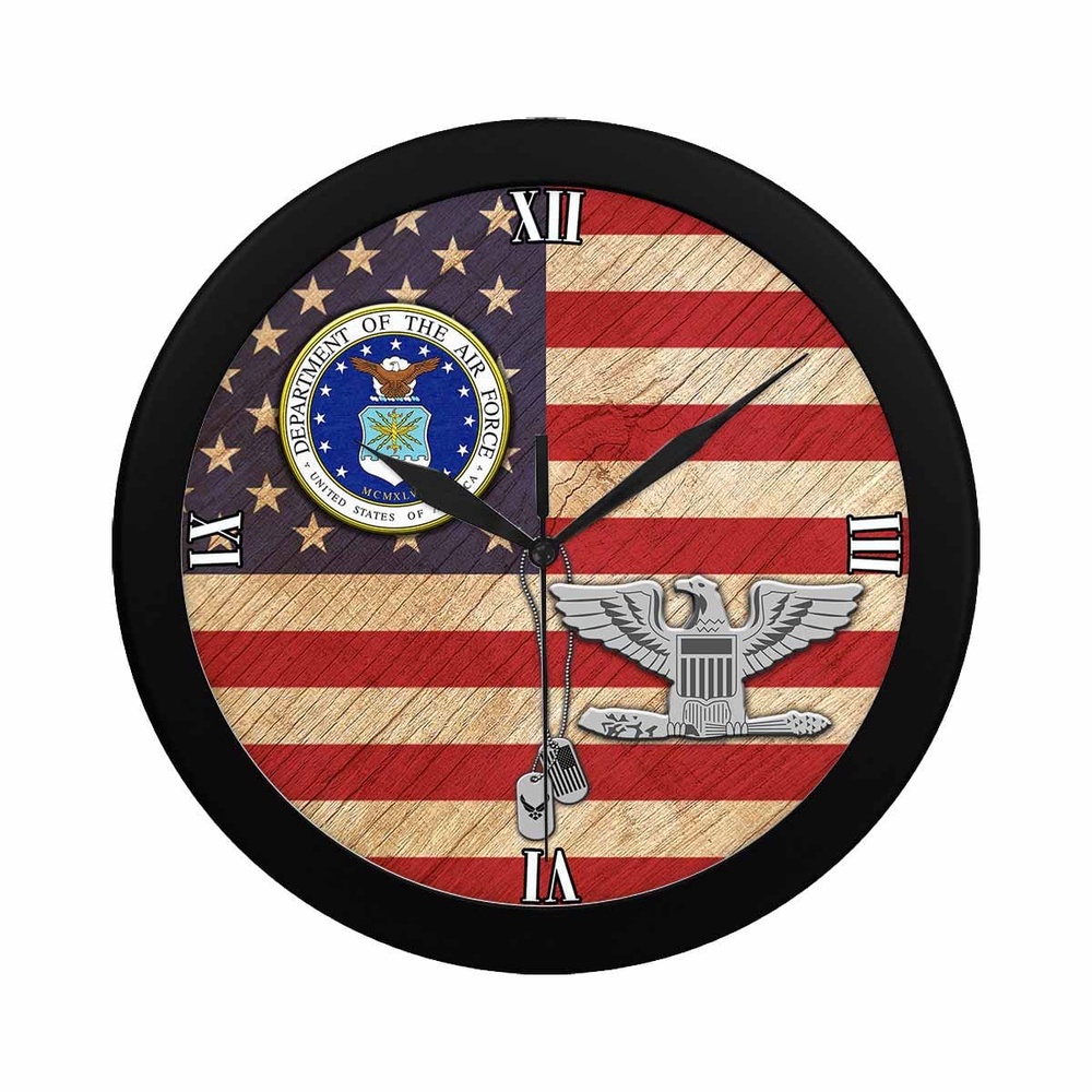 US Air Force O-6 Colonel Col O6 Wall Clock, Military Clocks, 24 Hour Clocks US Air Force O-6 Colonel Col O6 Wall Clock, Military Clocks, 24 Hour Clocks