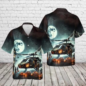 US Army Helicopter Halloween Hawaiian Shirt, Halloween…