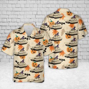 US Army M1 Abrams Halloween Hawaiian Shirt,…