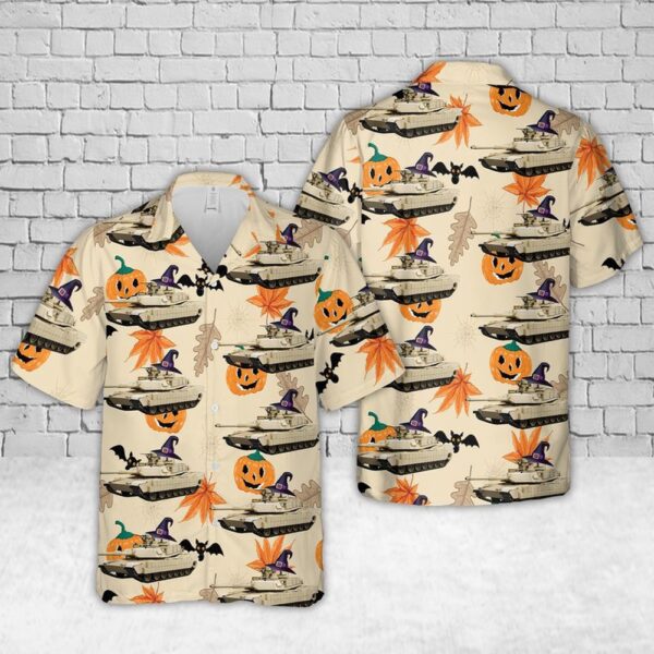 US Army M1 Abrams  Halloween Hawaiian Shirt, Halloween Hawaiian Shirt, Horror Hawaiian Shirt