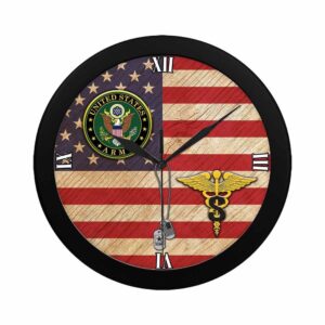 US Army Medical Specialist Corps Black Wall Clock Military Clocks 24 Hour Clocks 2 cfcdwc.jpg