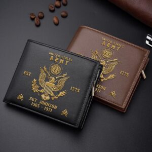 US Army Men Wallet Custom Name Rank…