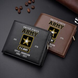 US Army Military Men Wallet Custom Name…