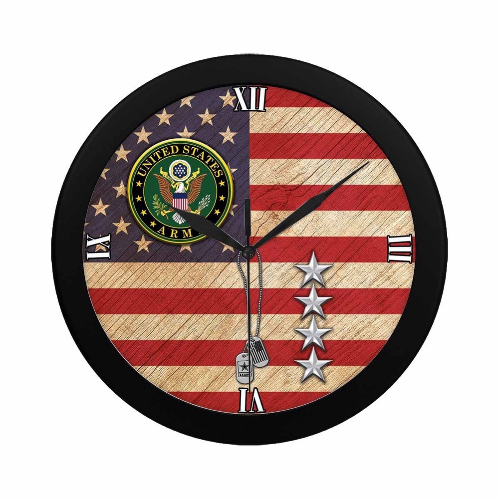 US Army O-10 General O10 GEN Wall Clock, Military Clocks, 24 Hour Clocks US Army O-10 General O10 GEN Wall Clock, Military Clocks, 24 Hour Clocks