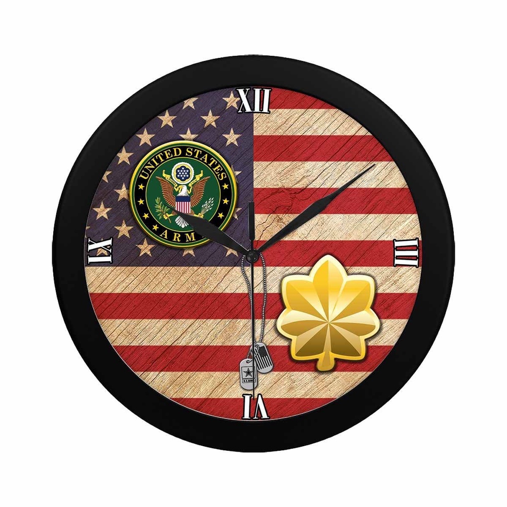US Army O-4 Major O4 MAJ Wall Clock, Military Clocks, 24 Hour Clocks US Army O-4 Major O4 MAJ Wall Clock, Military Clocks, 24 Hour Clocks