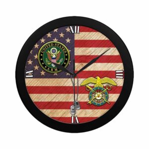 US Army Quartermaster Corps Black Wall Clock Military Clocks 24 Hour Clocks 2 mk1r0m.jpg