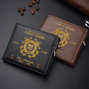 US Coast Guard Men Wallet Custom Name…