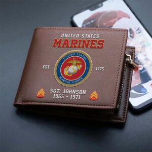 US Marine Corps Custom Your Name Rank And Year Military Wallet For Soldiers Veteran Wallet 3 borsk4.jpg