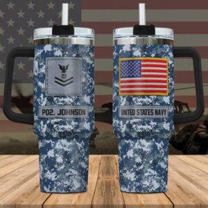 US Navy Custom Name Rank Stanley Tumbler…